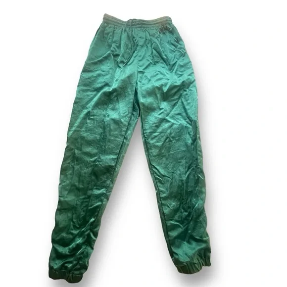 Vintage 90s Emerald Green/Gold Nylon Windbreaker Suit Women's Size Small Sporty - Picture 5 of 16